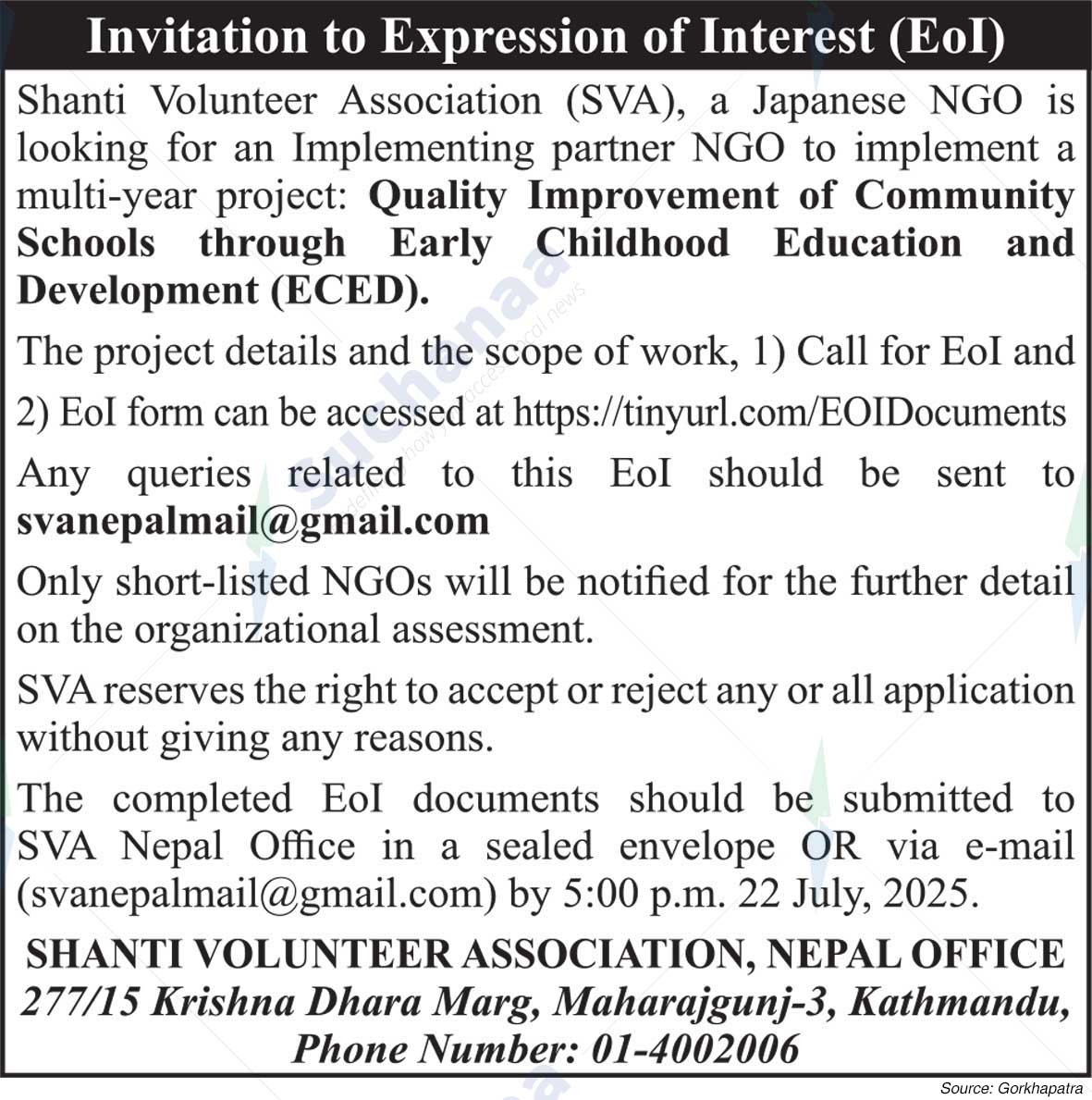Shanti Volunteer Association (SVA)