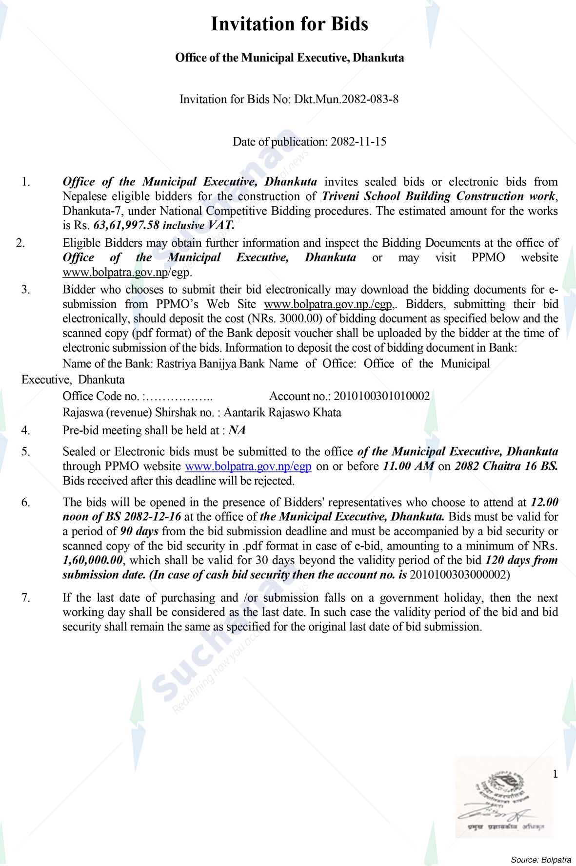 Office of the Municipal Executive, Dhankutta