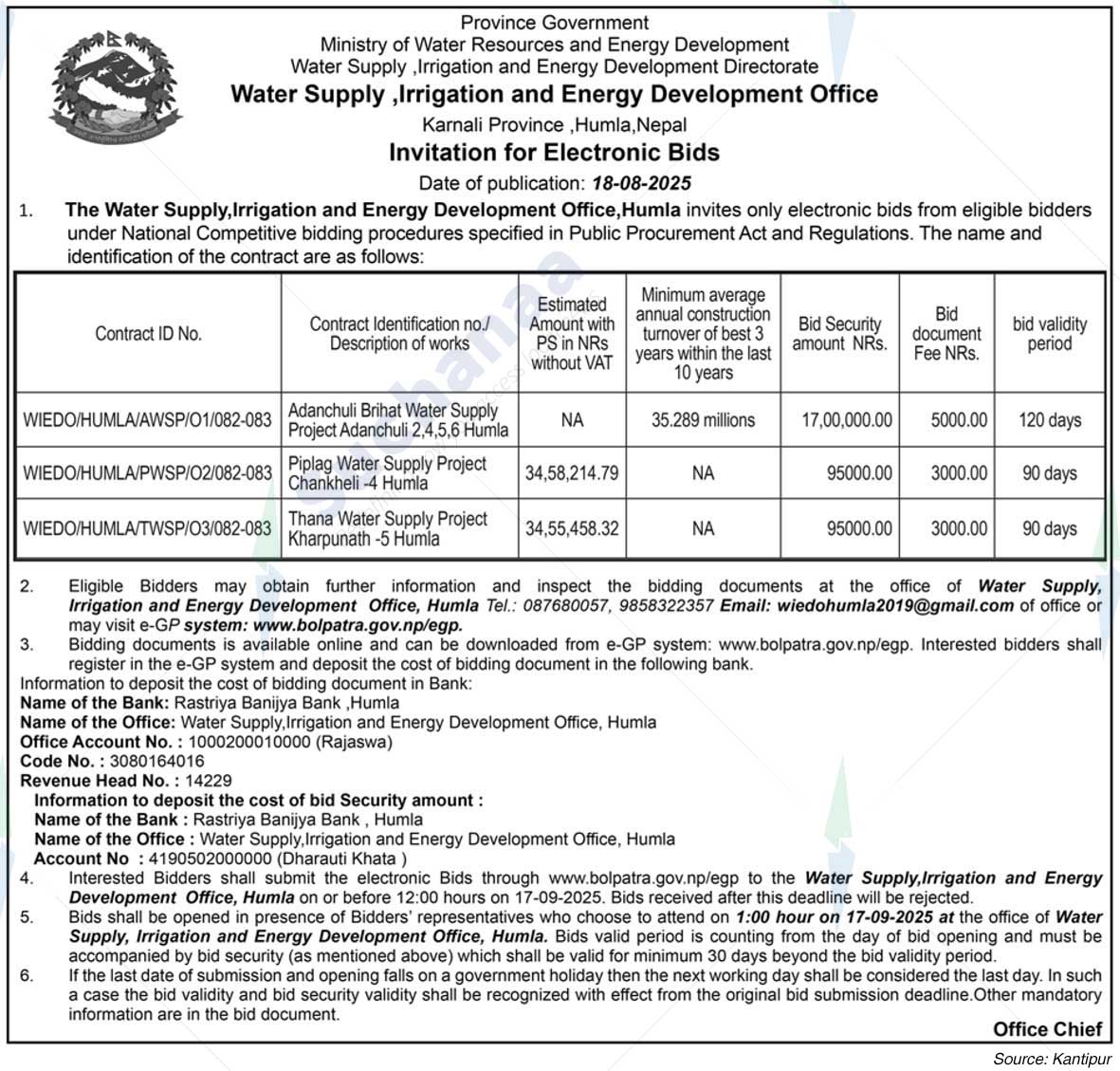 Water Supply, Irrigation and Energy Development Office, Humla