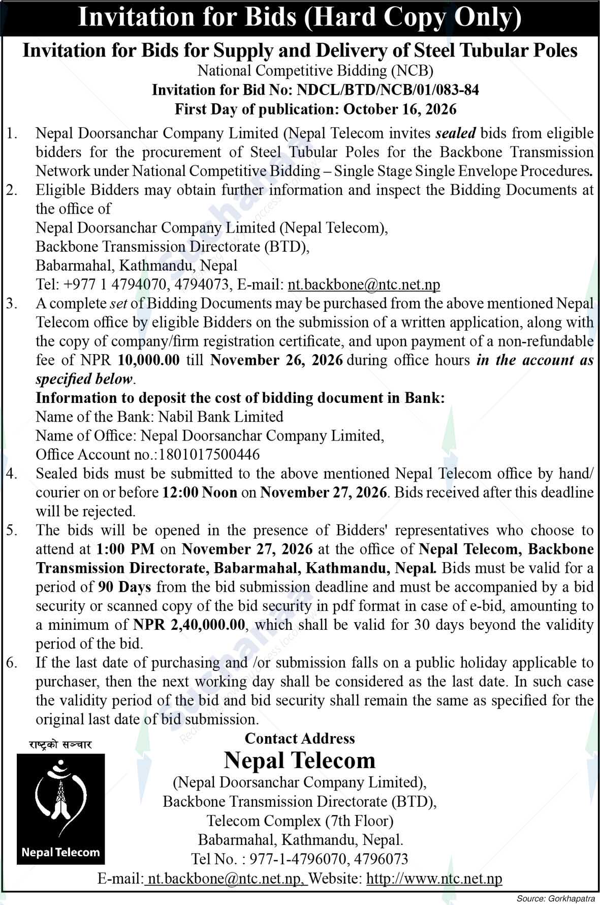 Nepal Doorsanchar Company Limited (NTC), Wireless Service Directorate