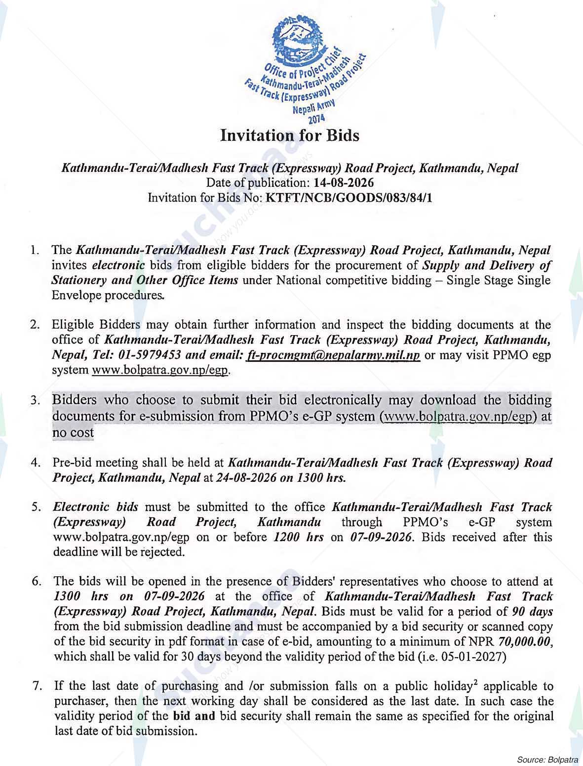 Kathmandu-Terai / Madesh Fast Track (Express Way) Road Project