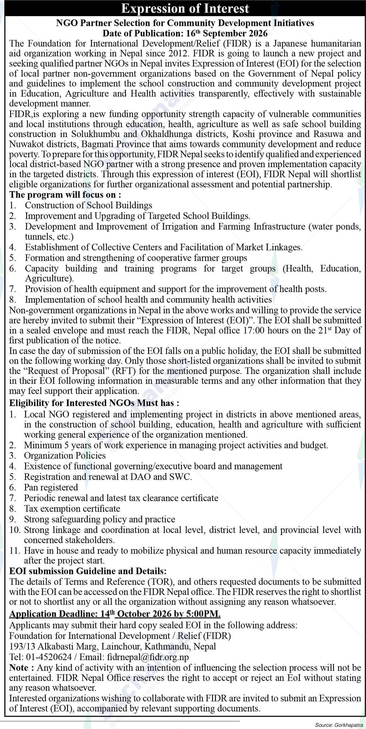 Foundation for International Development/Relief (FIDR)