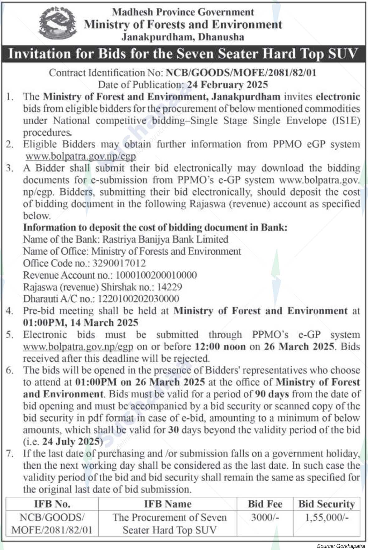 Ministry of Forests and Environment