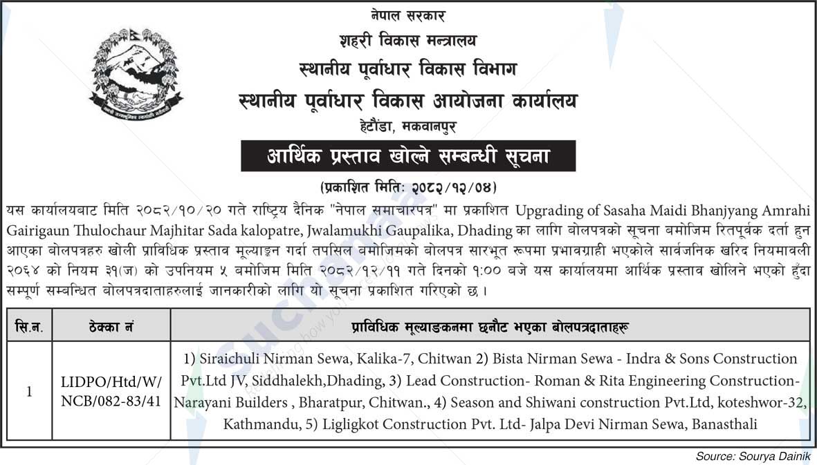 Local Infrastructure Development Project Office, Hetauda