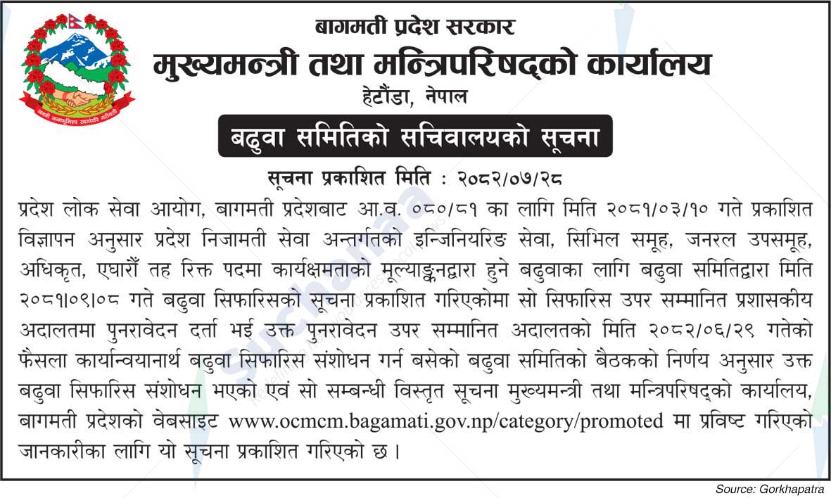 Office of the Chief Minister and Council of Ministers, Bagmati