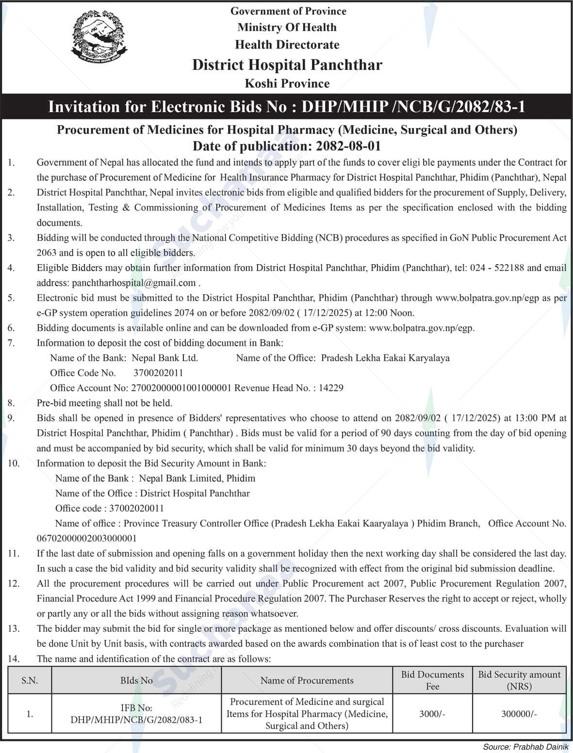 District Hospital, Panchthar