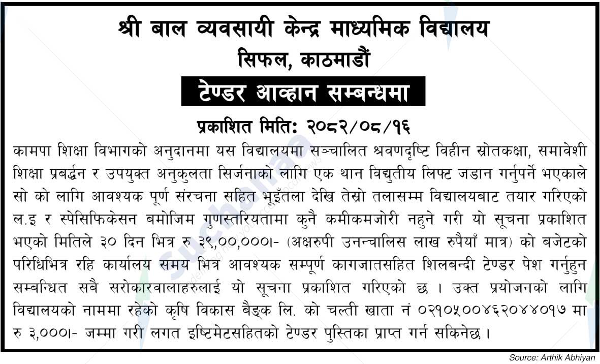 Shree Child Entrepreneur Center Secondary School Sifal, Kathmandu