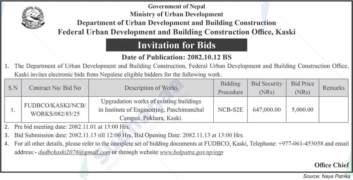 Federal Urban Development and Building Construction Office, Kaski