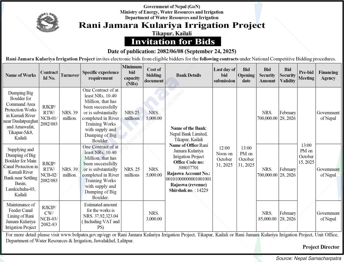 Rani Jamara Kulariya Irrigation Project, Tikapur, Kailali