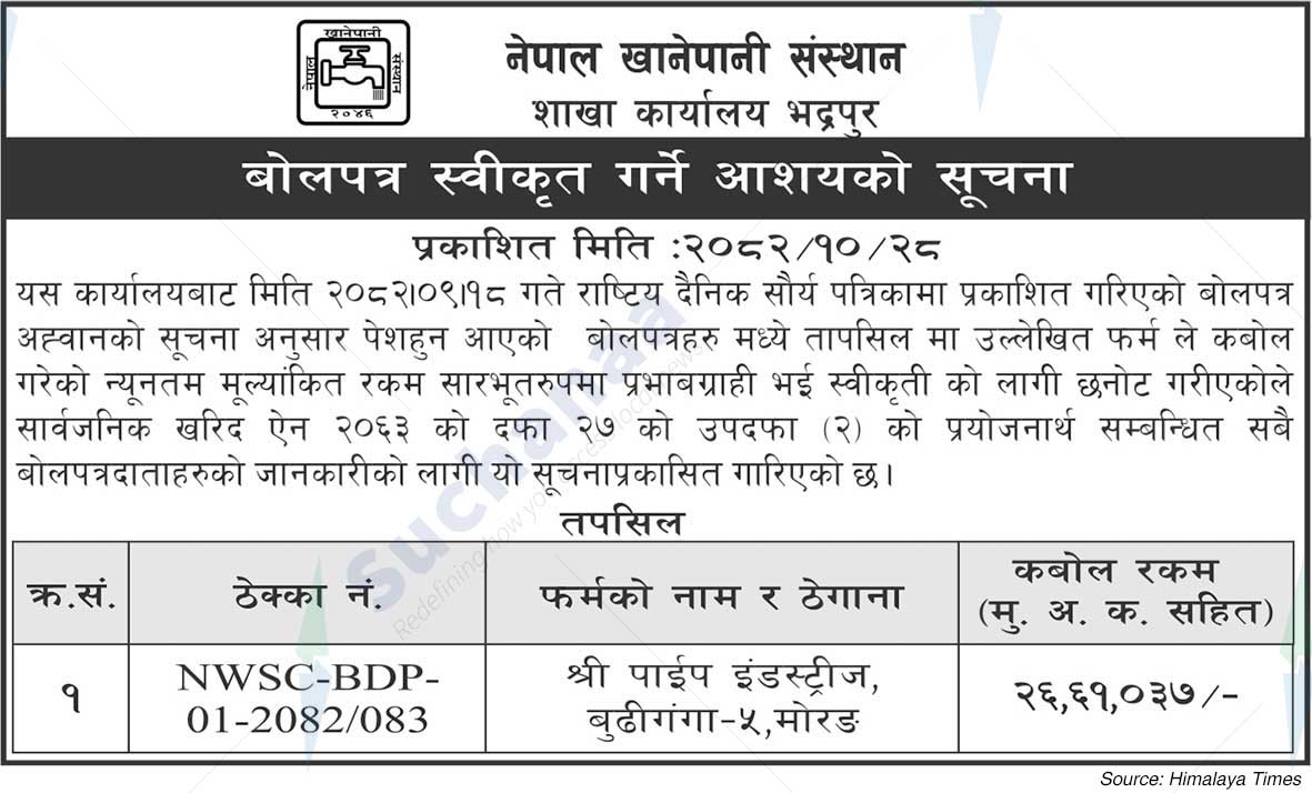 Nepal Water Supply Corporation (NSC)