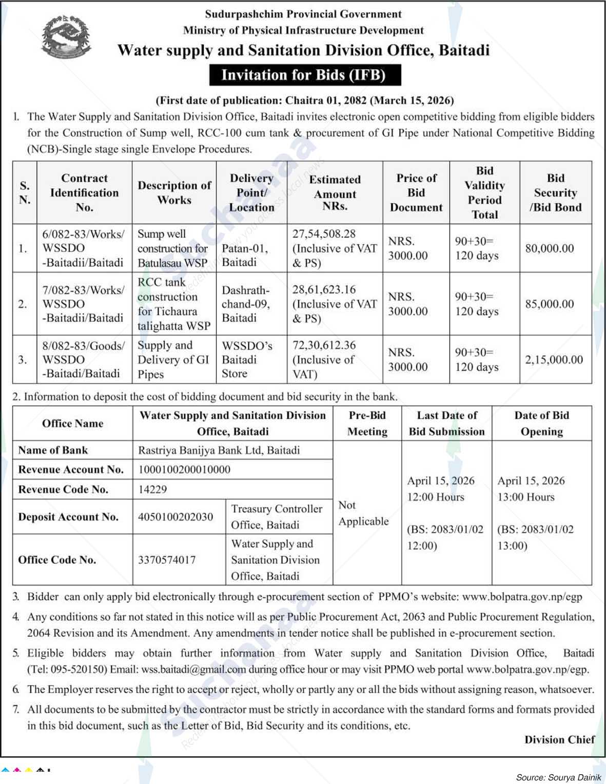 Water supply and Sanitation Division Office, Baitadi