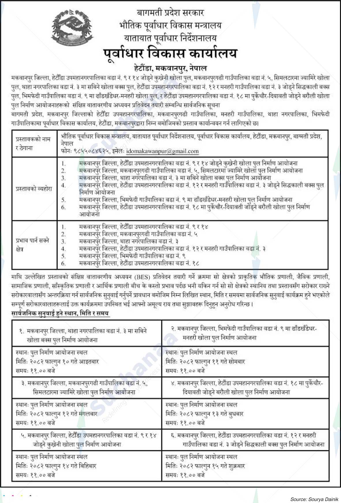Infrastructure Development Office, Makawanpur