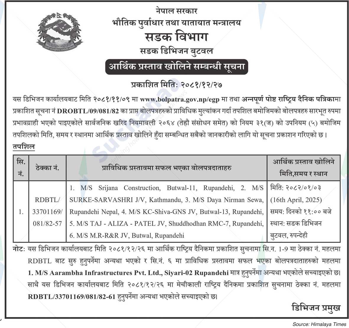Road Division Butwal