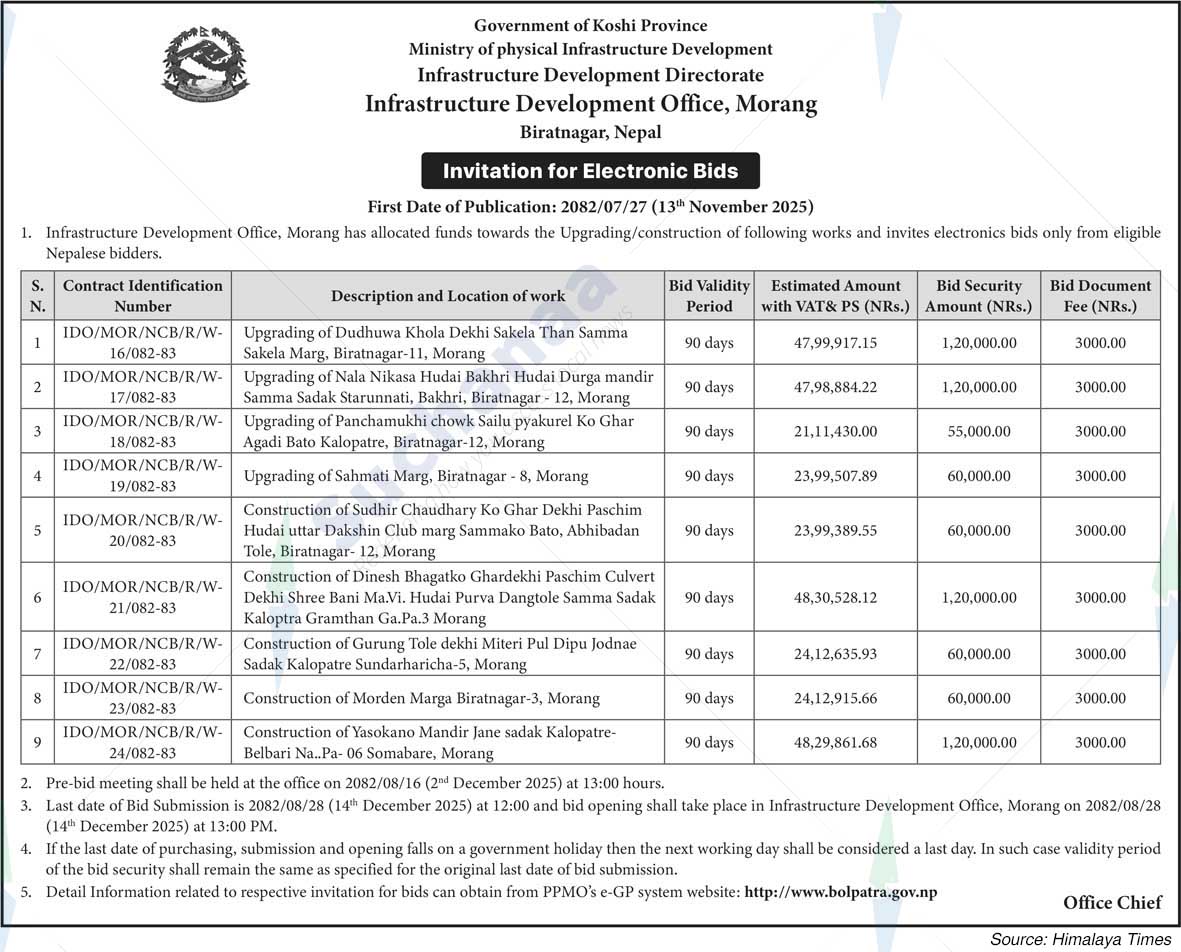 Infrastructure Development Office, Morang