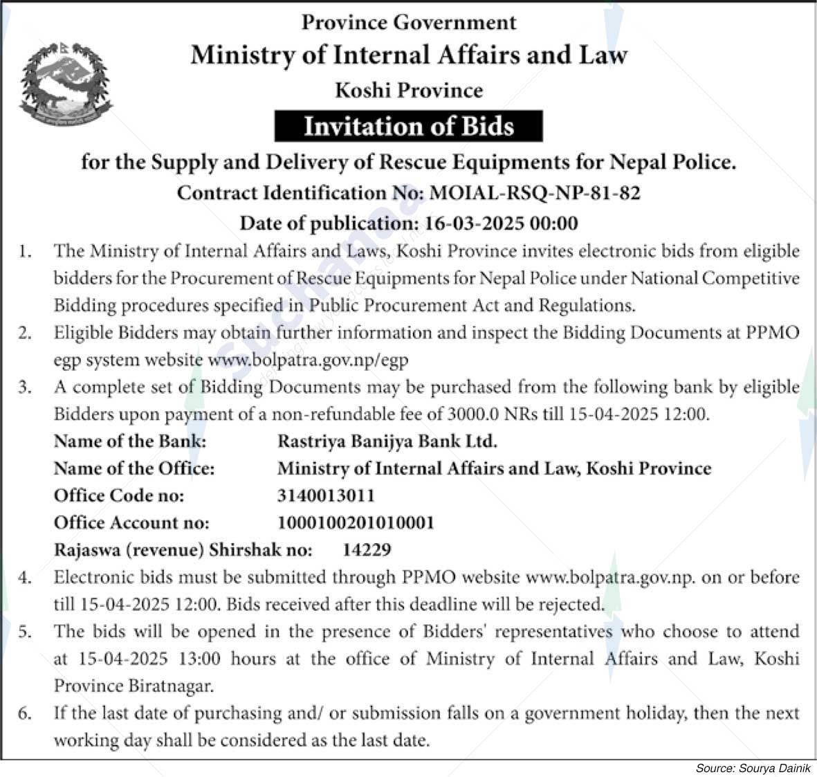 Ministry of Internal Affairs and Law