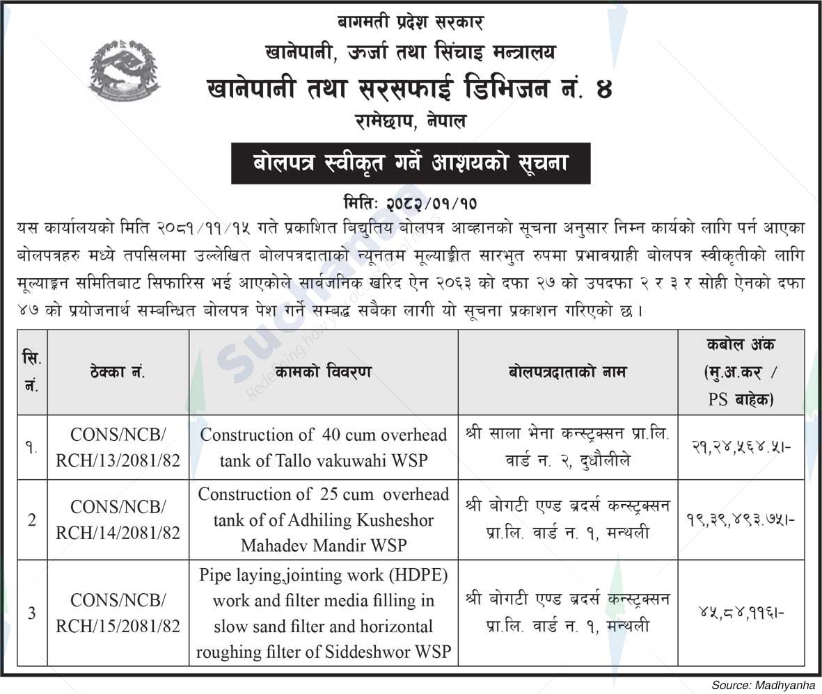 Drinking Water and Sanitation Division No. 4