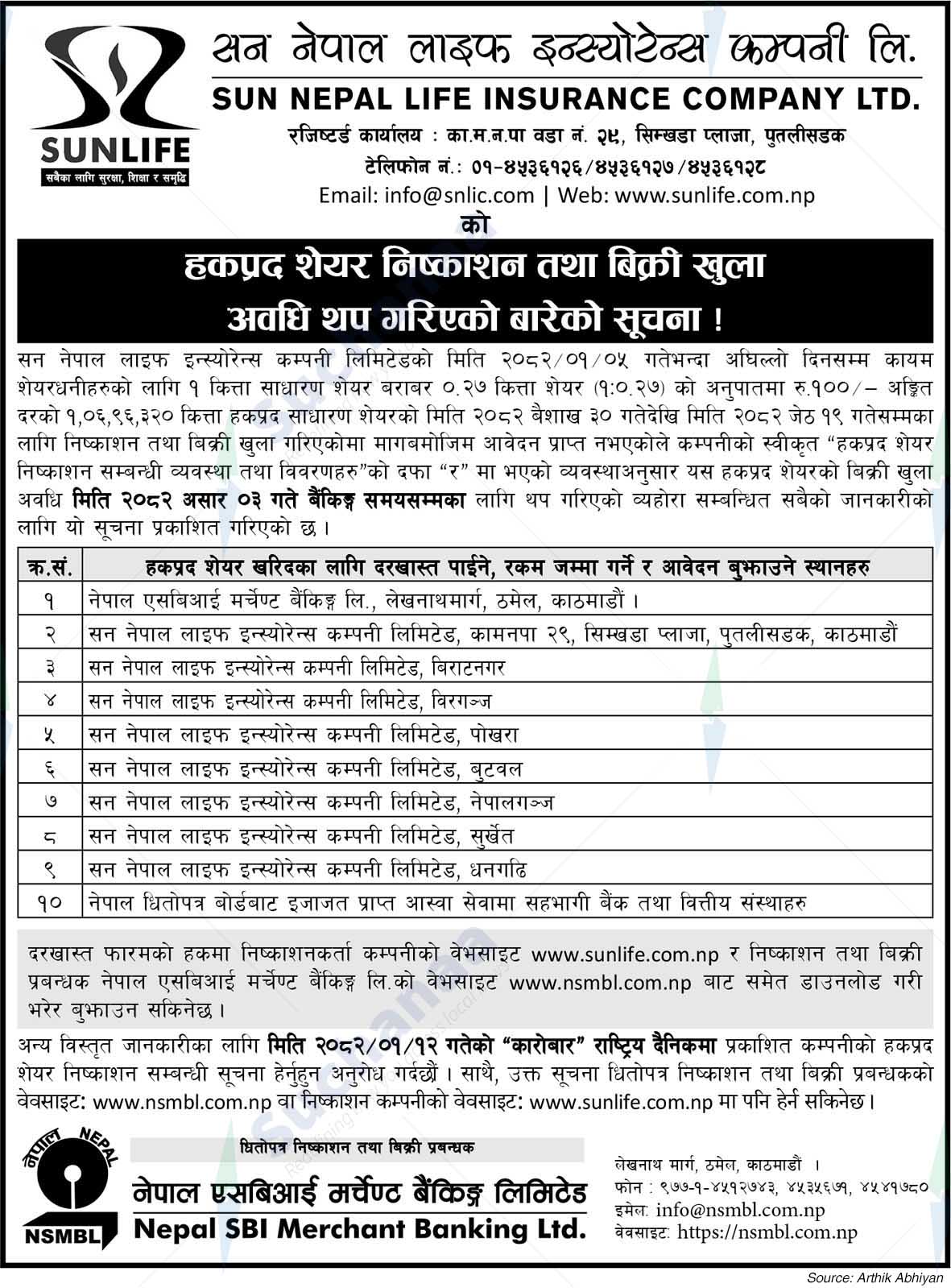 Sun Nepal Life Insurance Company Limited