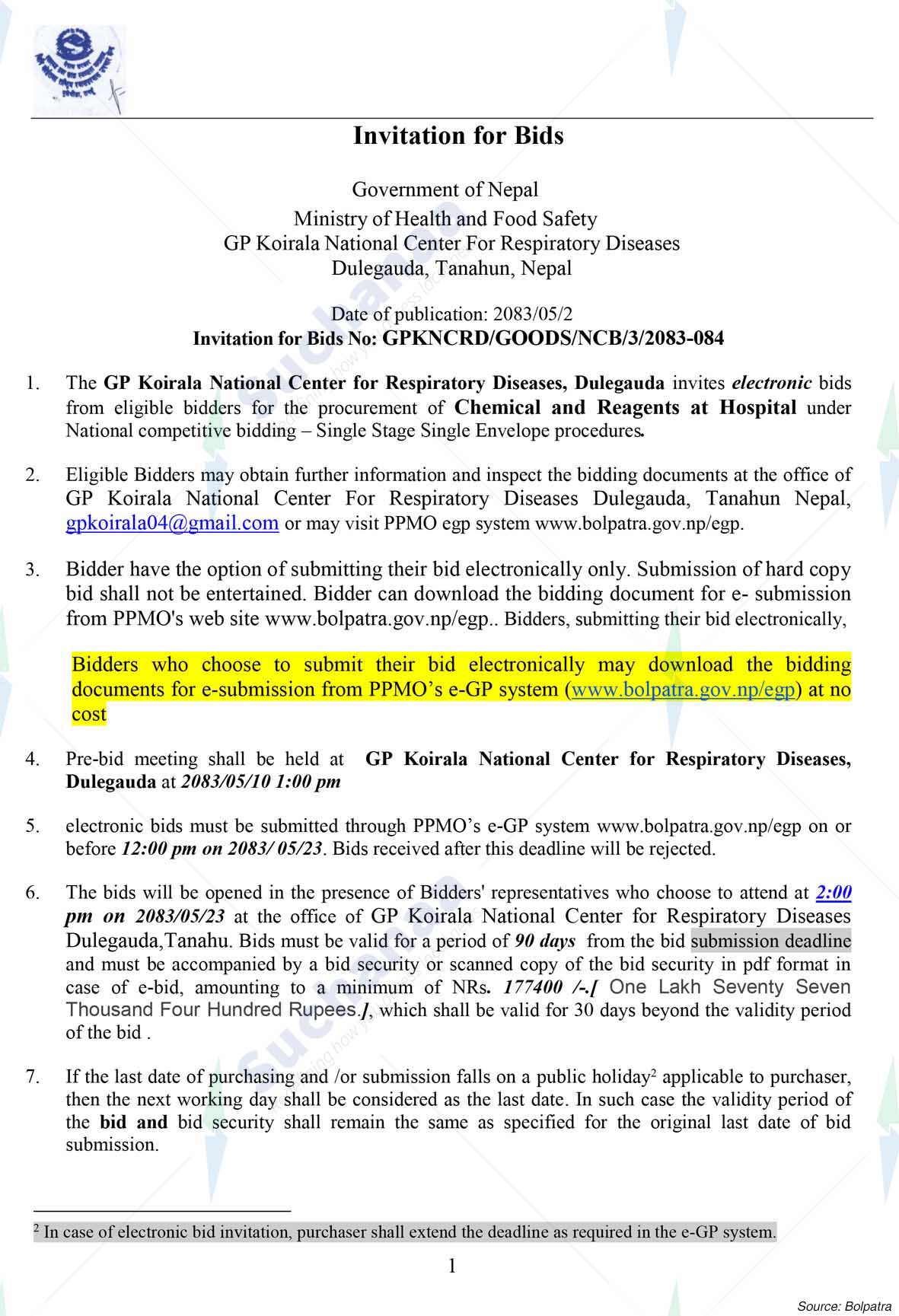 GP Koirala National Respiratory Therapy Center