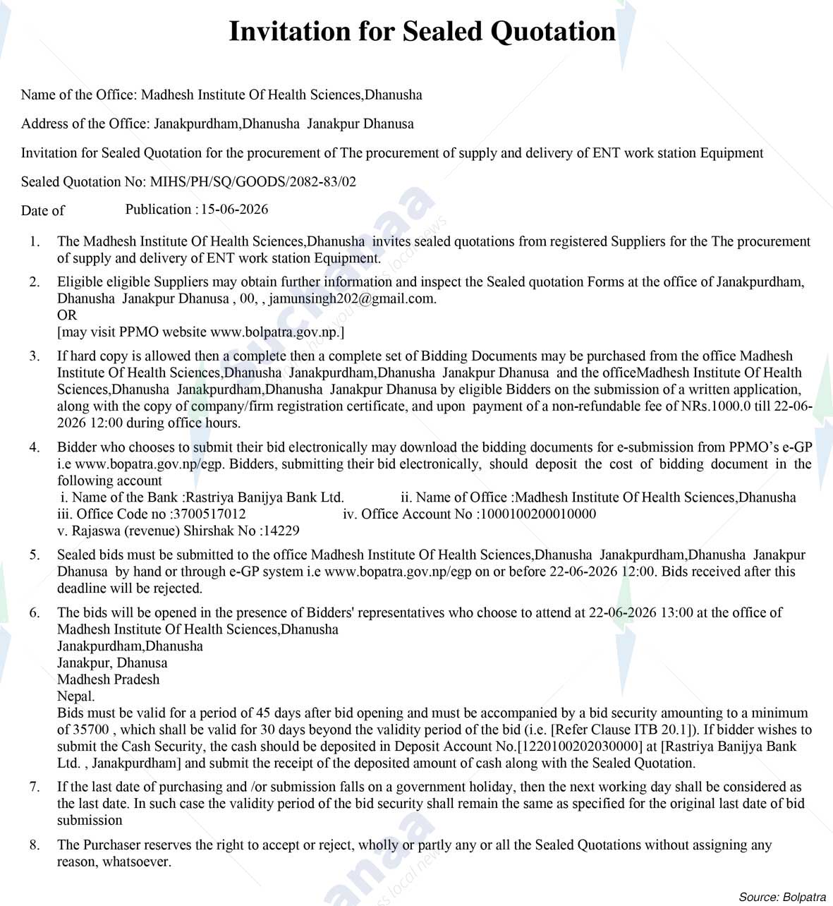 Madhesh Institute of Health Sciences (MIHS)
