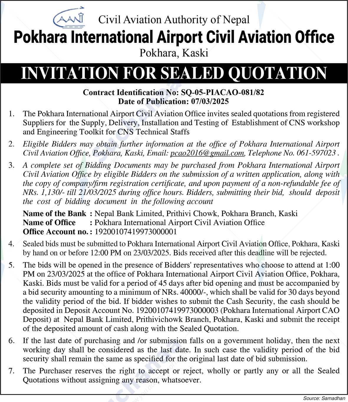 Pokhara International Airport Civil Aviation Office
