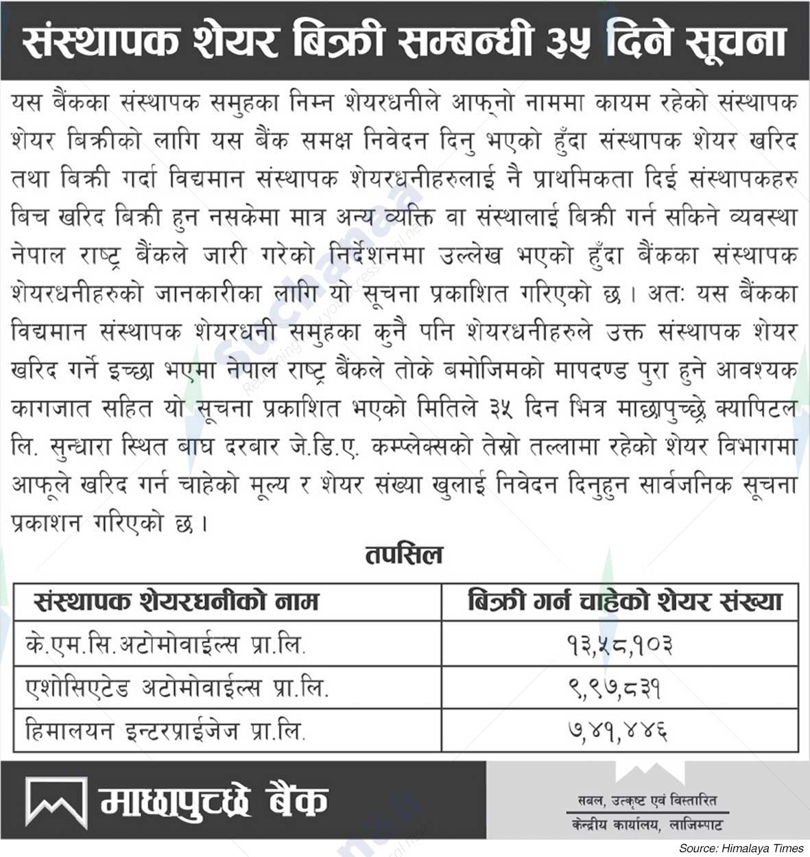 Machhapuchchhre Bank Limited