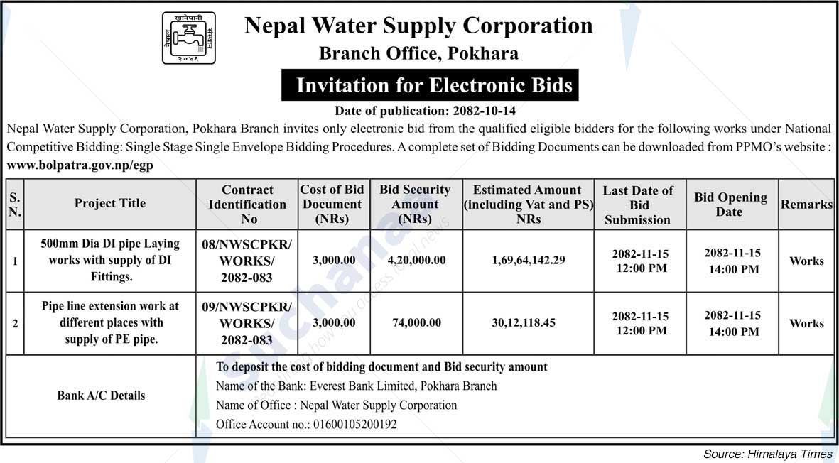 Nepal Water Supply Corporation (NSC), Pokhara