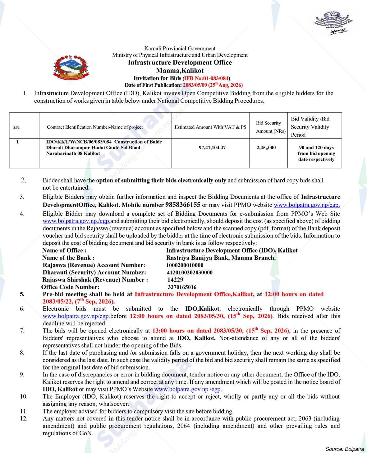 Infrastructure Development Office, Kalikot