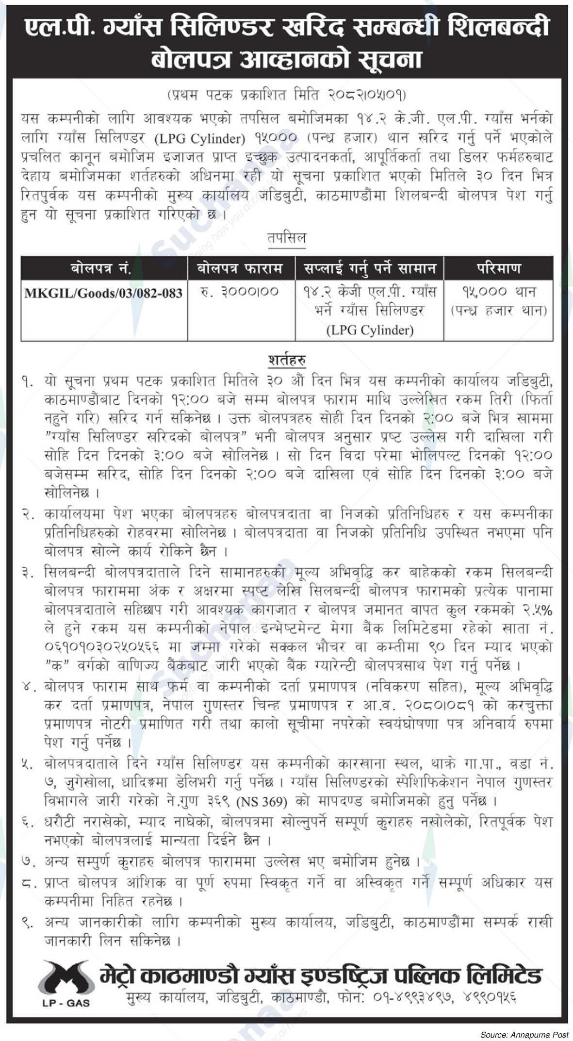 Metro Kathmandu Gas Industries Public Limited