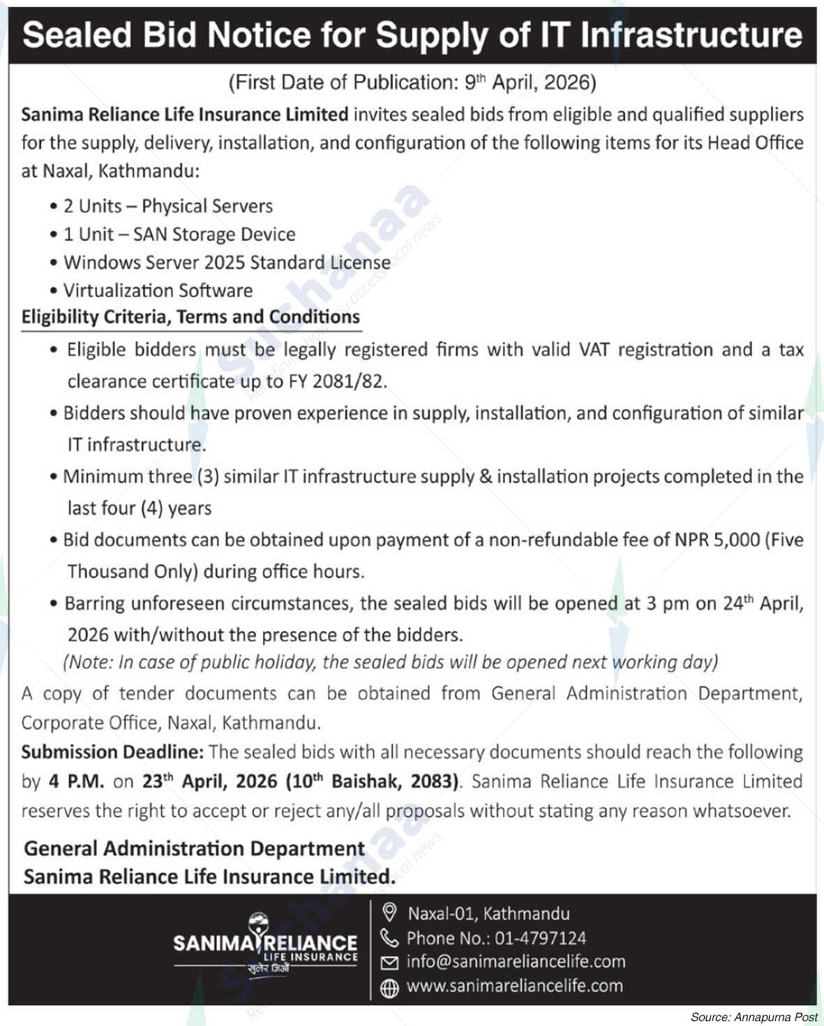 Sanima Reliance Life Insurance Limited