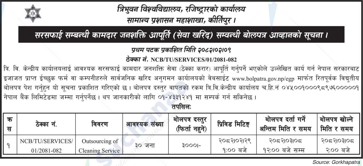 General Administration Division, Kirtipur.
