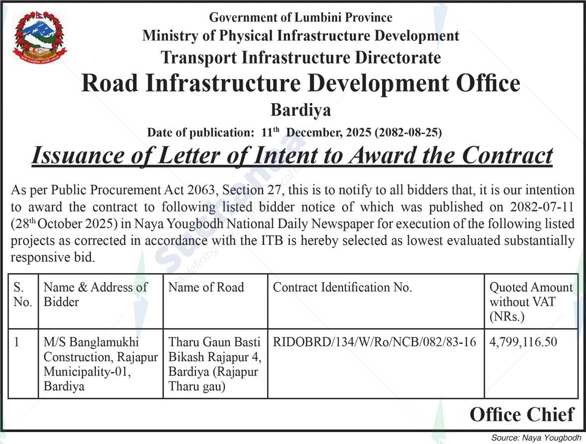 Road Infrastructure Development Office,Bardiya