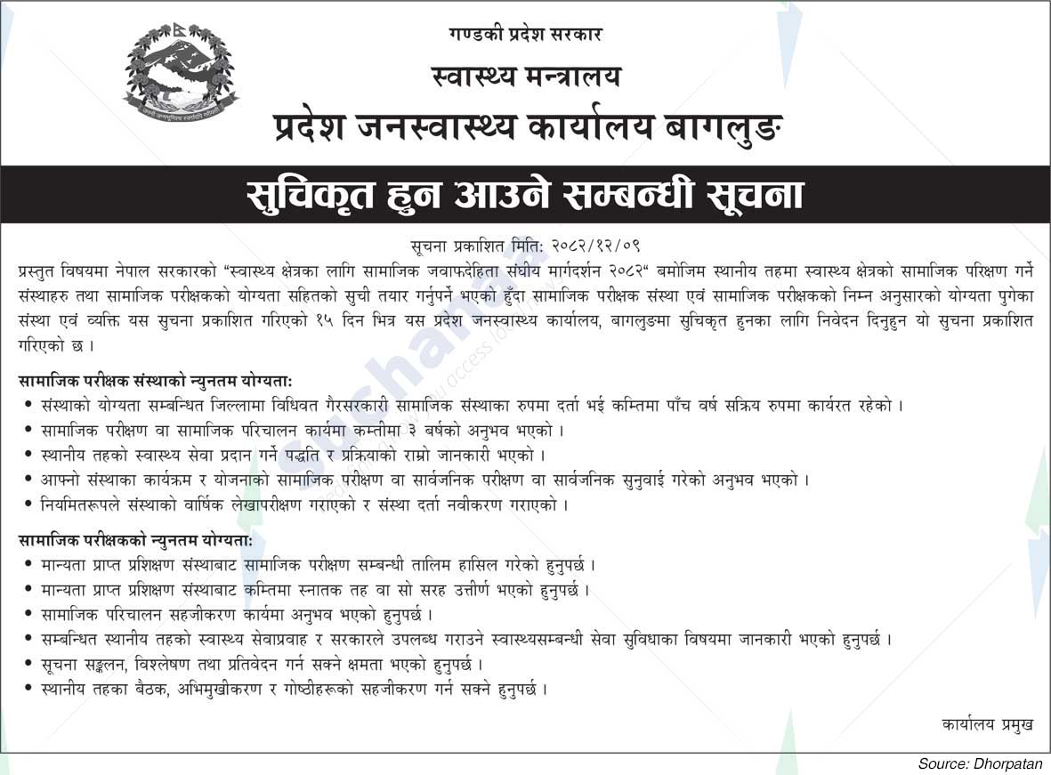 Provincial Public Health Office, Baglung