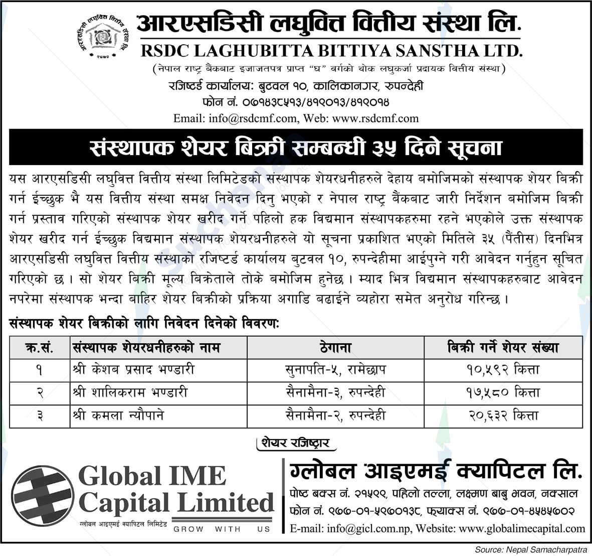 RSDC Laghubitta Bittiya Sanstha Limited