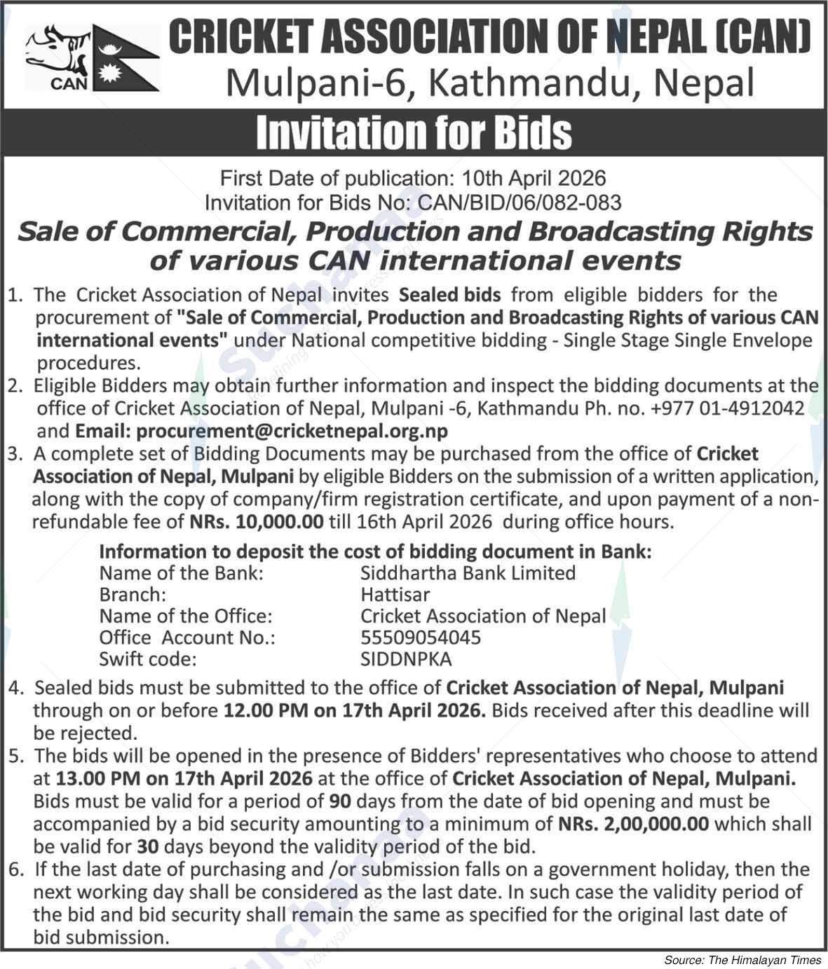 Cricket Association of Nepal (CAN)