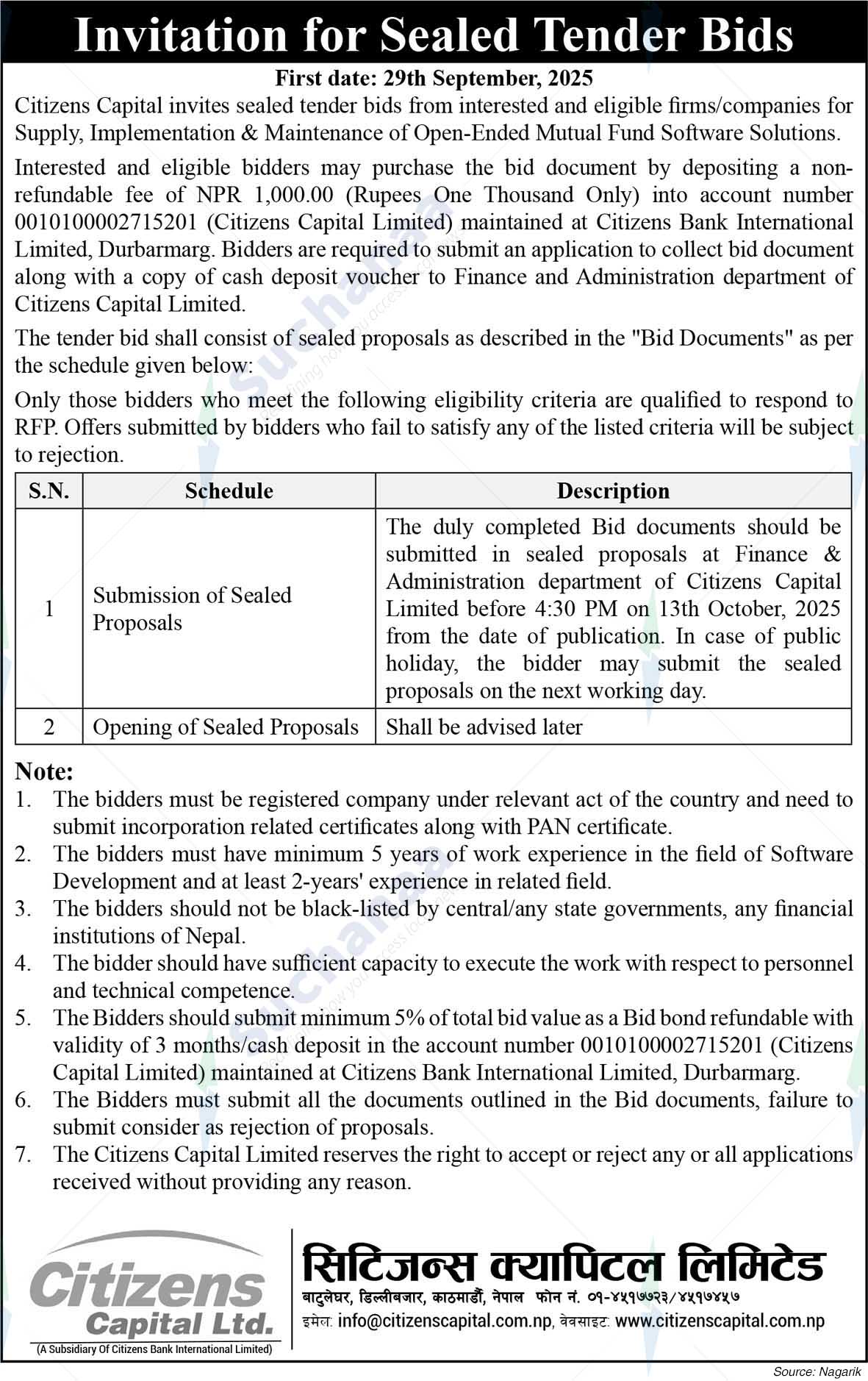 Citizens Capital Limited
