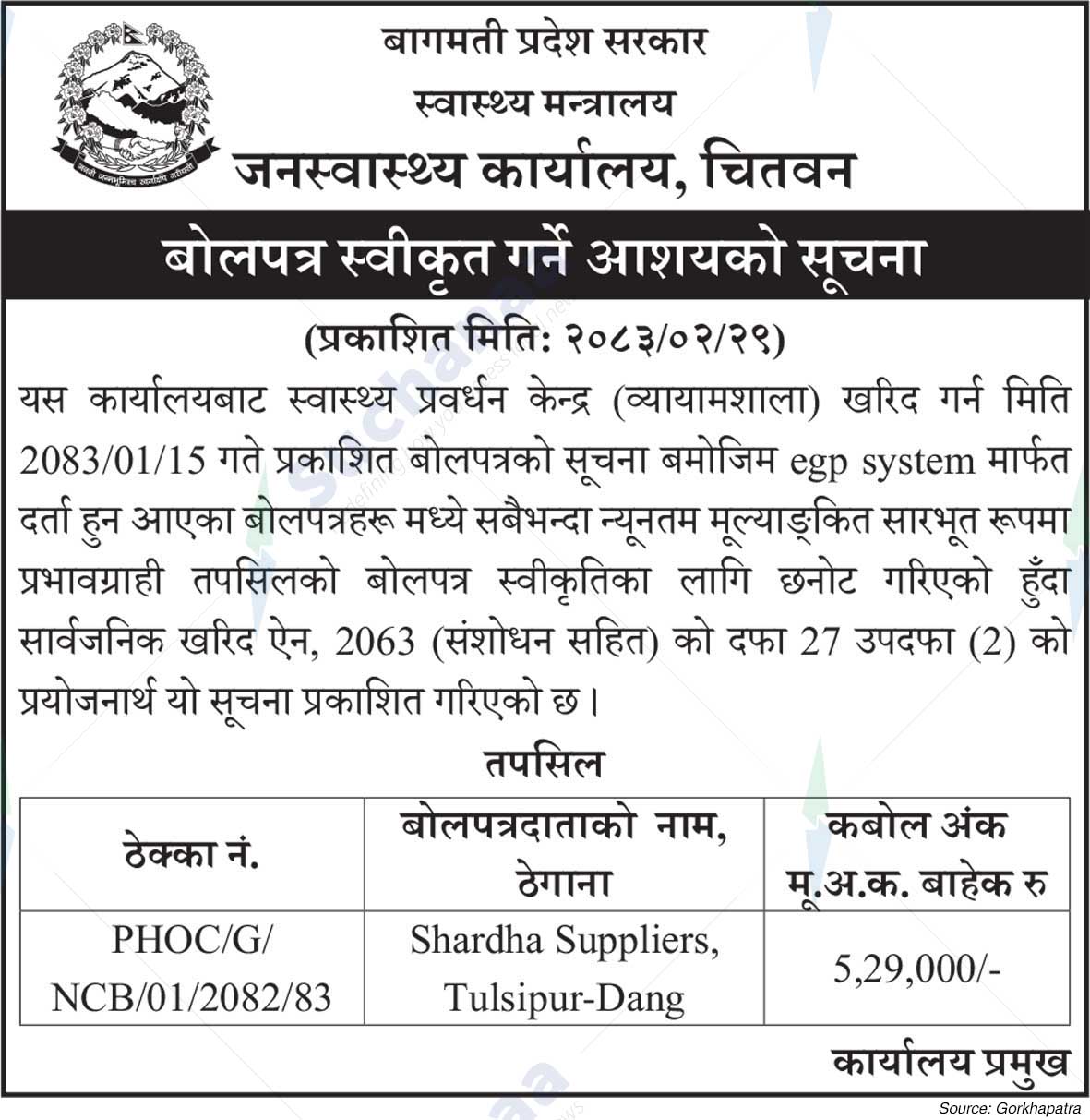 Public Health Office, Chitwan