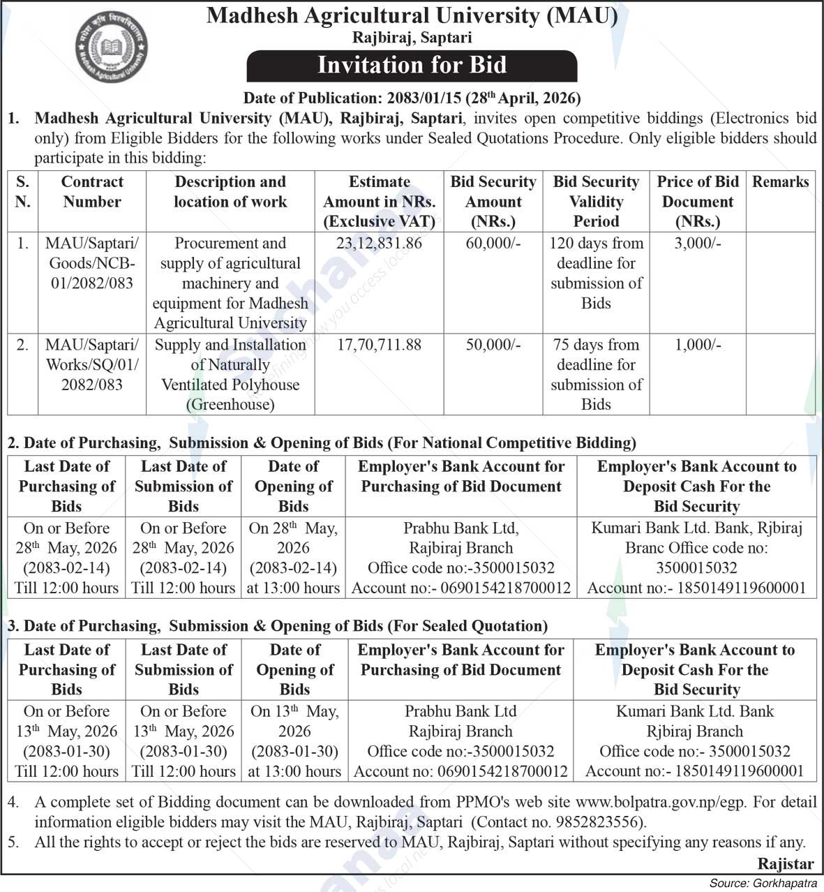 Madhesh Agricultural University