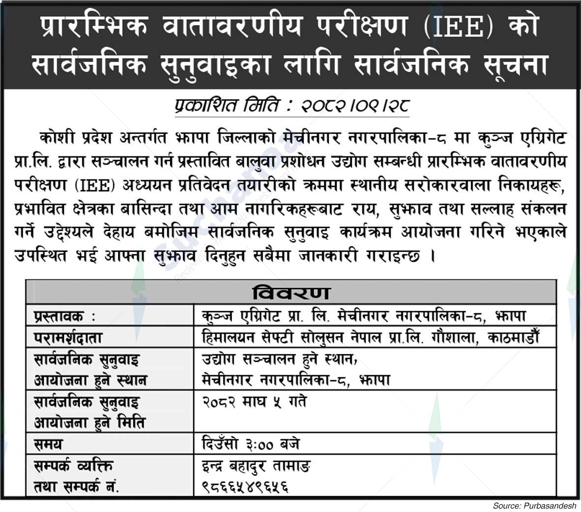 Kunja Aggregate Pvt. Ltd., Jhapa