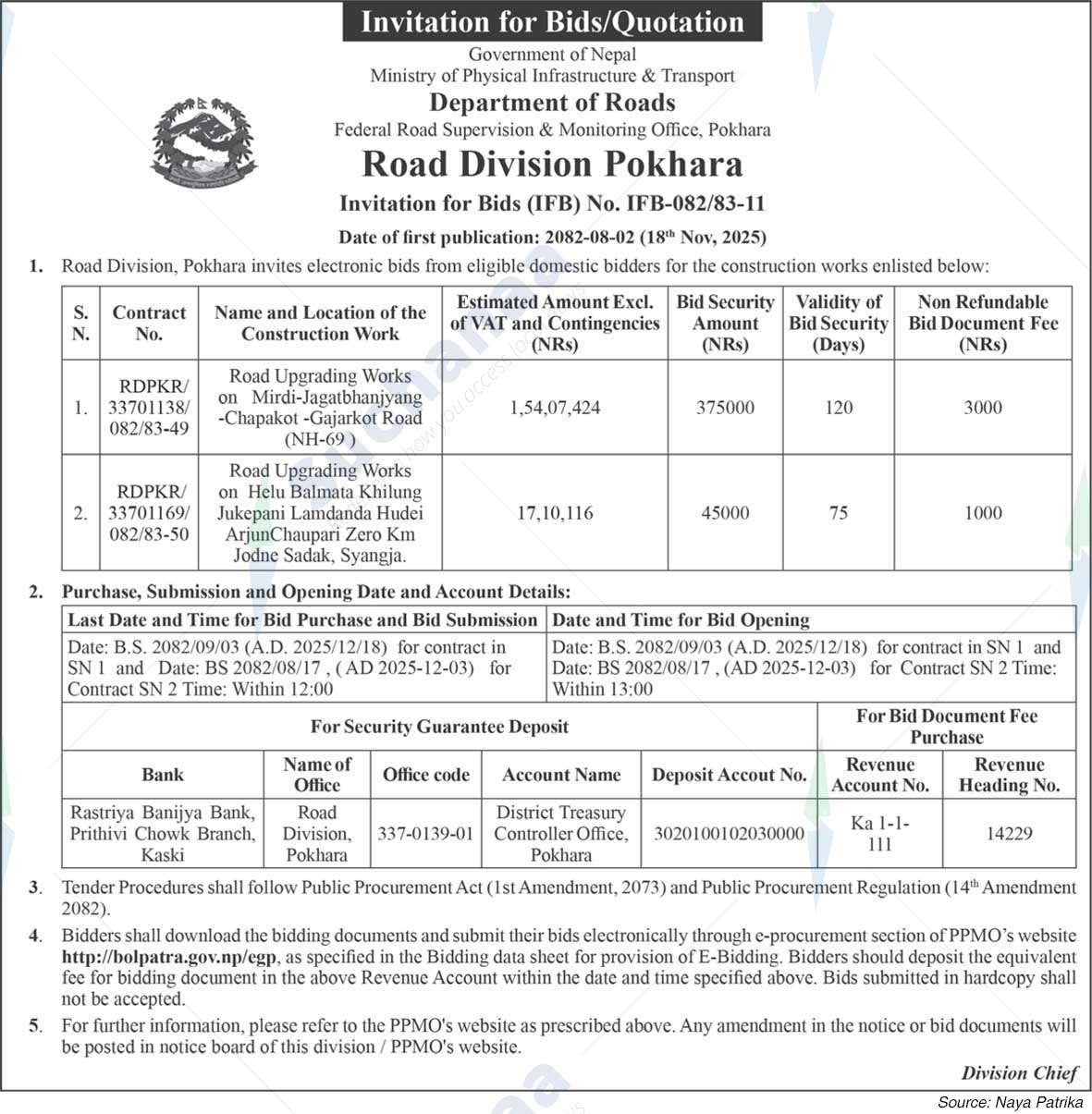 Road Division, Pokhara