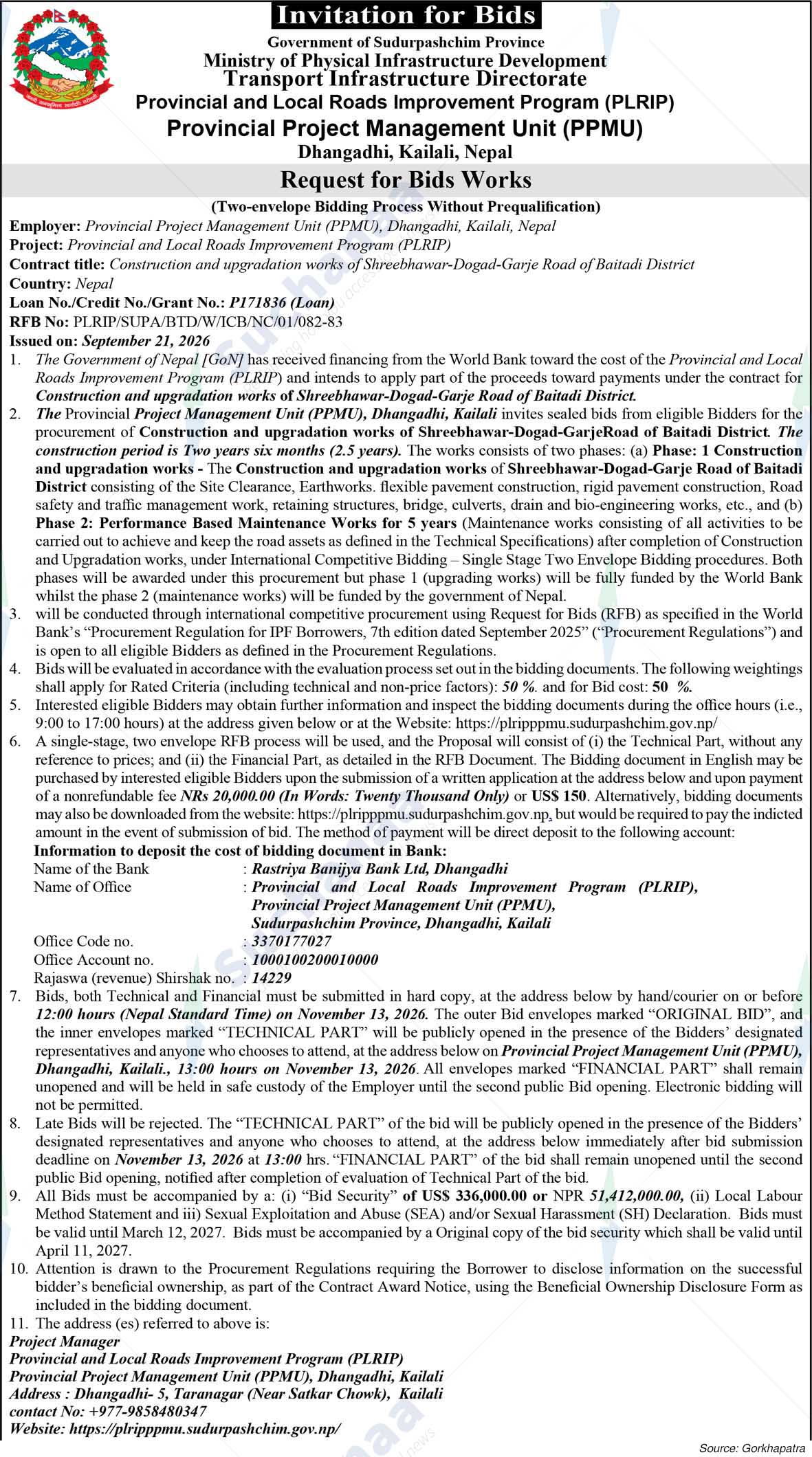 Provincial Project Management Unit (PPMU), Dhangadhi