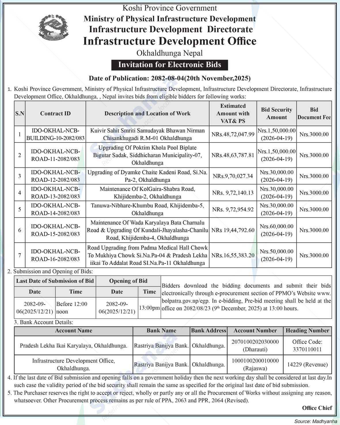 Infrastructure Development Office, Okhaldhunga