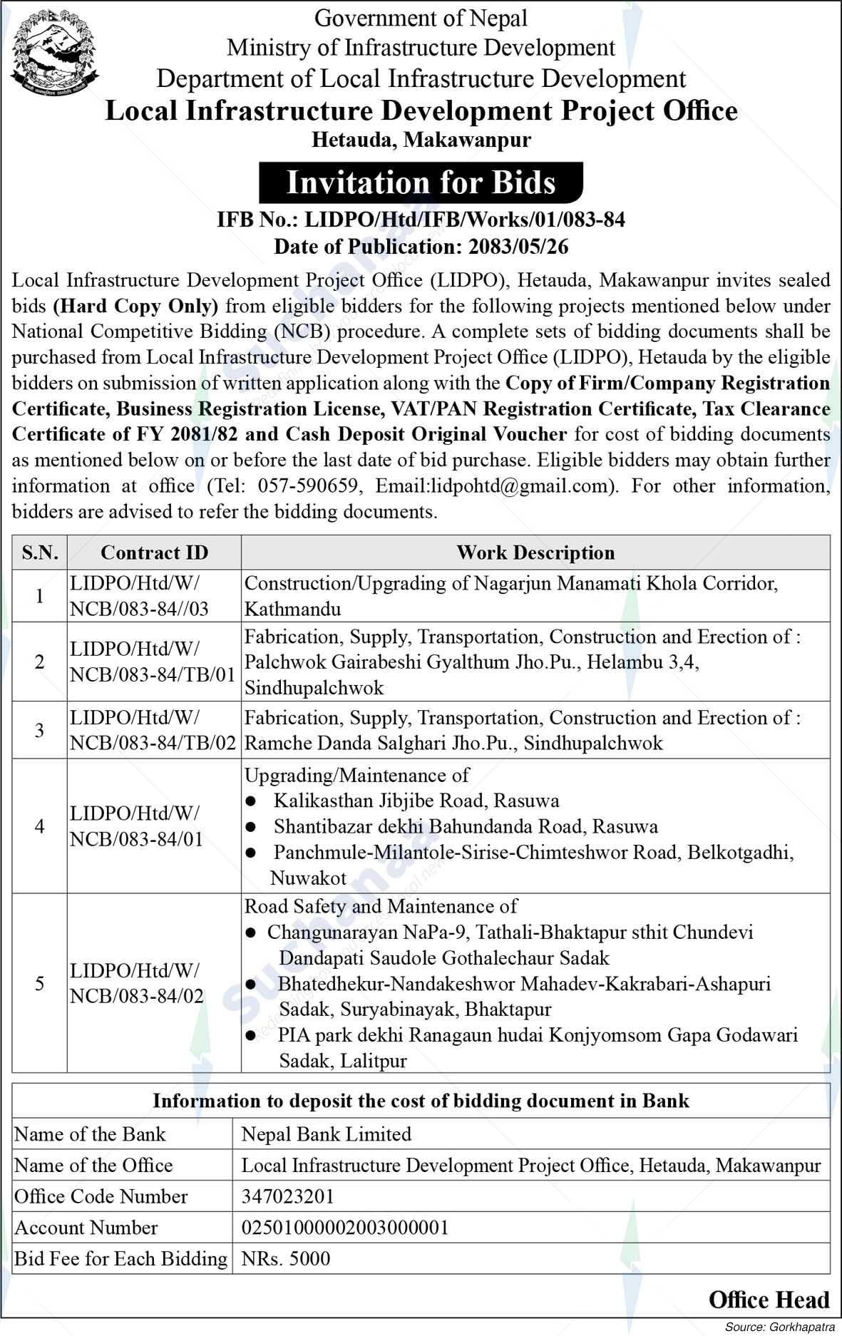 Local Infrastructure Development Project Office