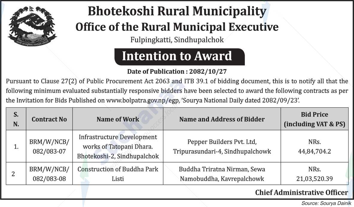 Bhotekoshi Rural Municipality