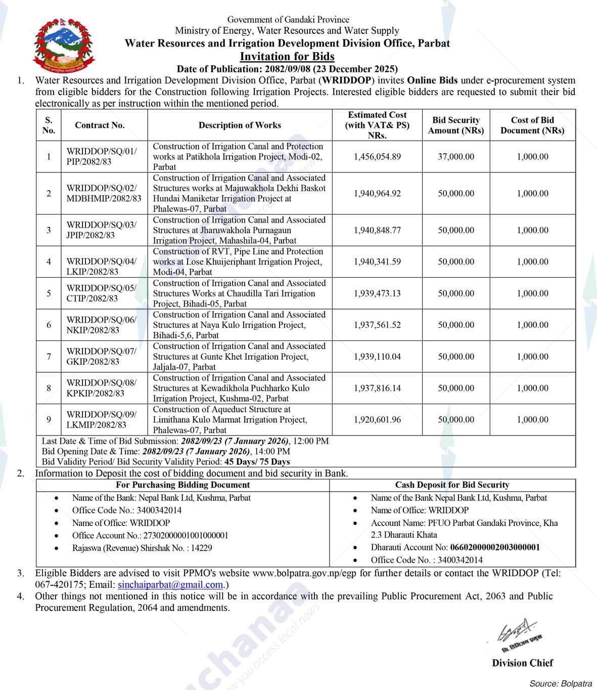 Water Resources and Irrigation Development Division Office, Parbat