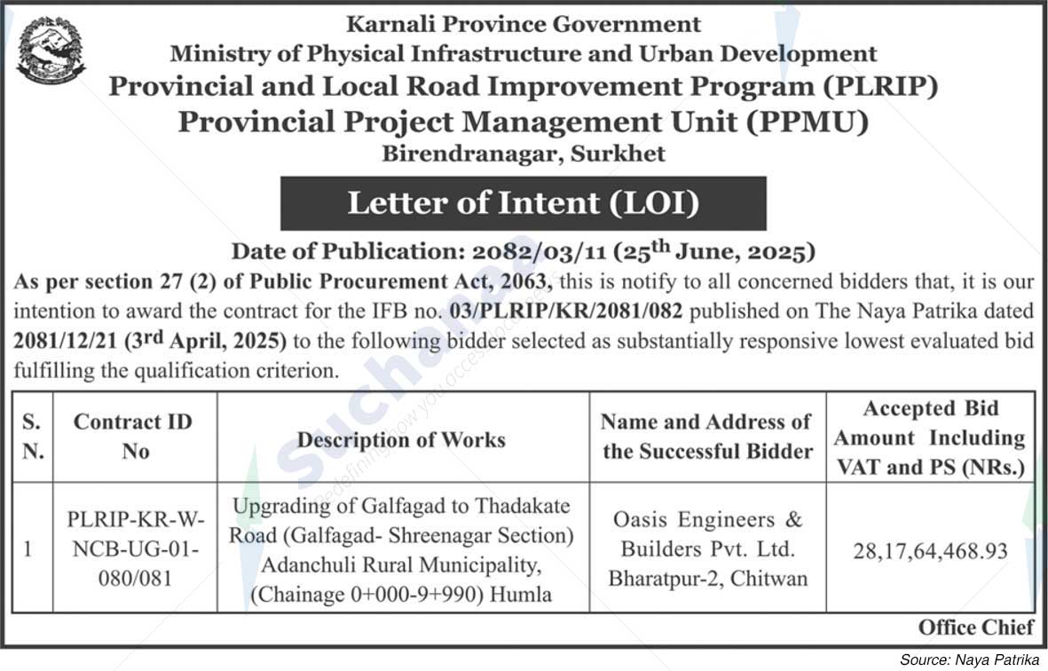 Provincial Project Management Unit (PPMU), Birendranagar, Surkhet