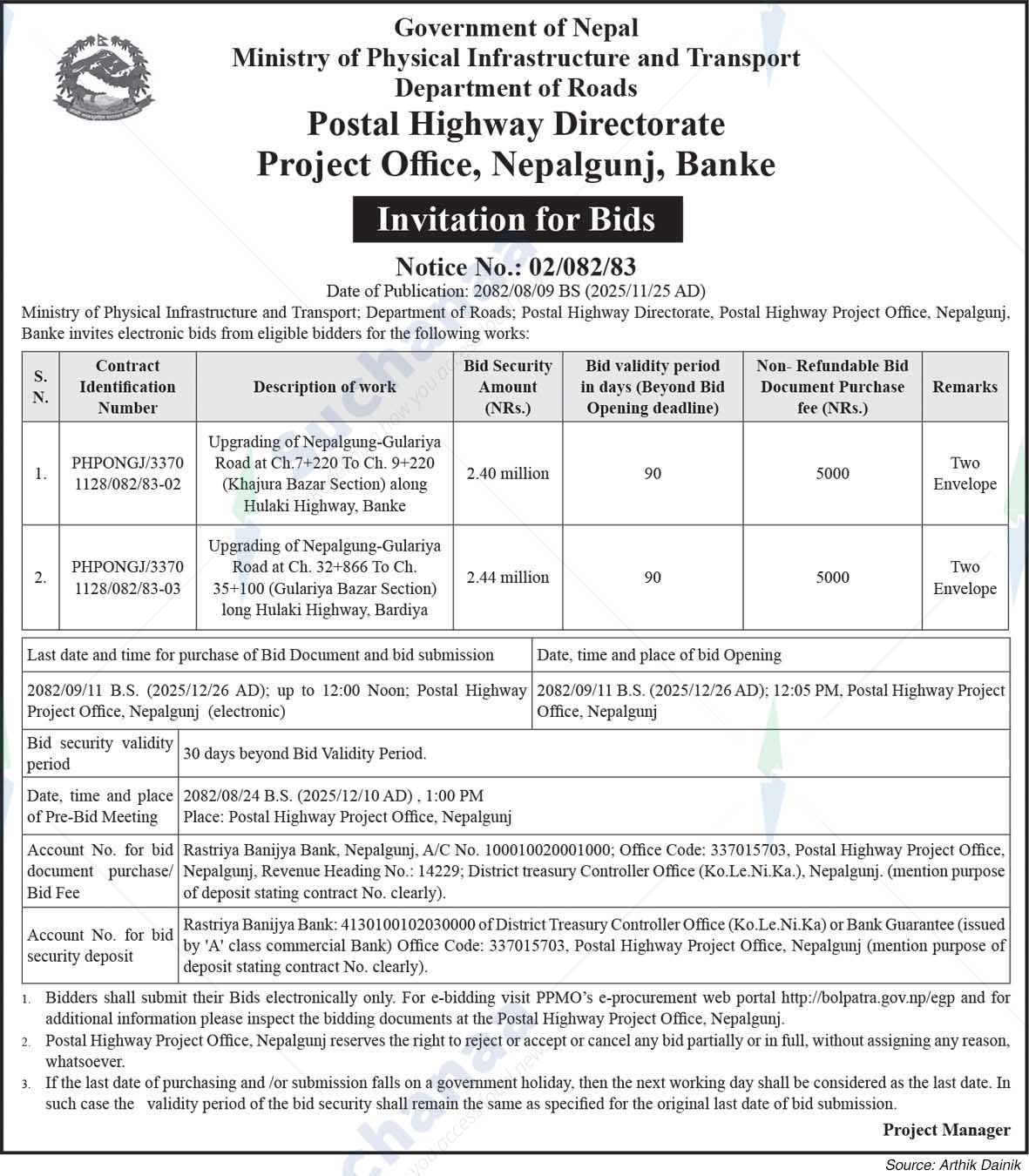 Postal Highway Directorate, Nepalgunj, Banke