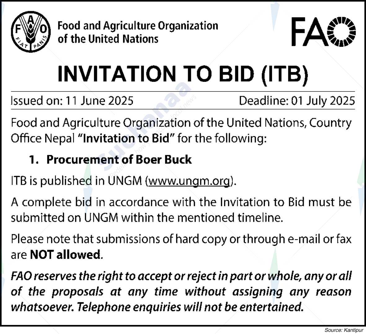 Food and Agriculture Organization of the United Nations (FAO)