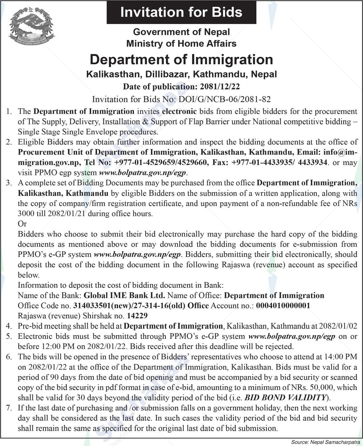 Department of Immigration