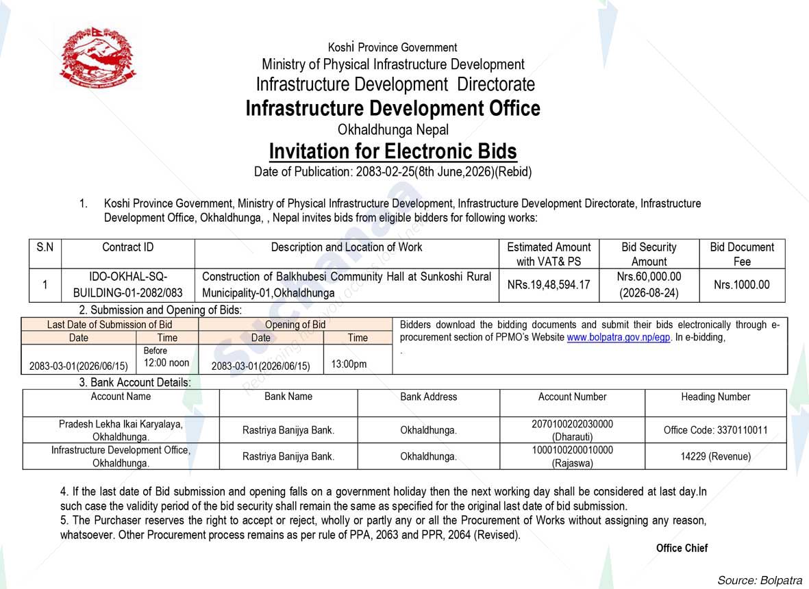 Infrastructure Development Office (IDO), Okhaldhunga