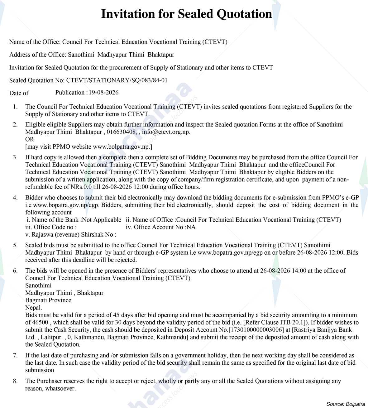 Council for Technical Education and Vocational Training (CTEVT)